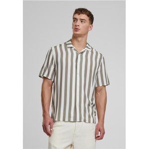 Urban Classics - Viscose AOP Resort Overhemd - S - Bruin/Gebroken wit