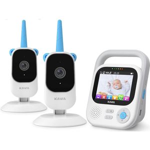 Baby Monitor with 2 Cameras, Video Monitor with Night Vision, 2.8” Screen, 5050mAh Battery, Video Recording, 2-Way Talk, 4X Zoom, 6 Lullabies - Portable
