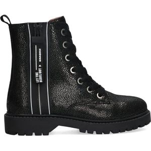 Braqeez Belle Boot Meisjes Biker Boots - Zwart - Suède - Veters
