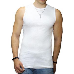 2 Pack Top kwaliteit A-Shirt - Mouwloos - O hals - Wit - Maat S