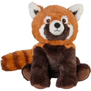 Warmies Warmte/magnetron opwarm knuffel - Rode Panda - rood/bruin - 25 cm - pittenzak