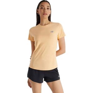 New Balance Jacquard Slim T-shirt Met Korte Mouwen Roze S Vrouw