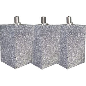 3 stuks betonlook terrazzo tuinfakkels tafel- en terras model rechthoekig 205/100/100 (8 uur) Kunststof met rvs reservoir