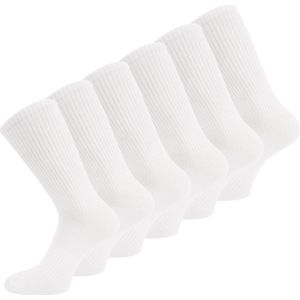 6 paar Katoenen damessokken - Naadloze sokken - Wit - Maat 35-38