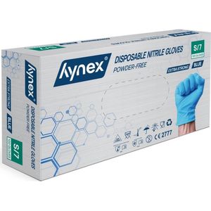 Hynex Nitril handschoenen maat S blauw 100/doos extra sterk 5gram