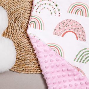 Boraboi ® Superzachte Regenboog Drie-Lagen Babydeken voor Peuters en Kinderen, 75 x 100 cm, Huidvriendelijk