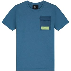 Malelions - Junior Nylon Pocket T-Shirt - Zwart/Turquoise - T-shirt