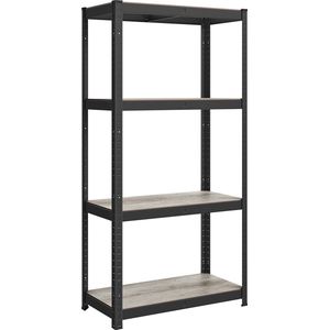 Staande Plank - Boekenkast - Opbergrek - Verstelbare Planken - Staal & MDF - 40cm x 80cm x 160cm - Greige Zwart - 130kg Max. belasting - 10,5kg