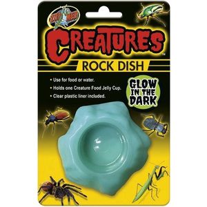 Zoo Med Creatures Rock Dish Glow in the Dark - Voerbakje - Waterbakje - Houder Voor Jelly Cup