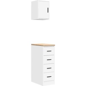 vidaXL - Garagekasten - 2 - st - spaanplaat - wit
