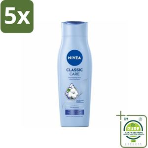 5 x NIVEA - Shampoo - Klassieke Verzorging - Gezonde Zorg - Glanzend Haar - 250 ml - Grootverpakking - NIVEA Shampoo - Shampoo Voor Het Hele Gezin - Milde Shampoo - Verzorgend Shampoo - Nutri-Essences