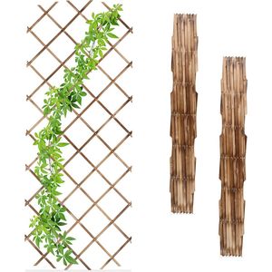 plantenklimrek uitschuifbaar - set van 3 - 180 x 90 cm - hout - wand - klimplanten