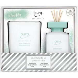 Ipuro Geurstokjes Time To Be 50 ml + Geurkaars 125 gr.