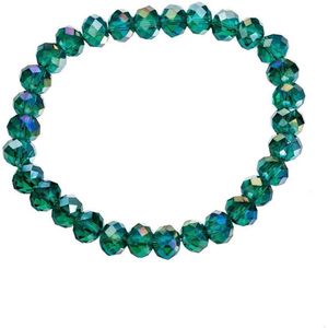 Melady Kralen Armband 30beads*8mm Groen Glas Rond Kralen Armband Dames Armbandjes Sieraden Dames