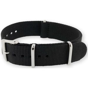 NATO Horlogeband G10 Military Nylon Strap Zwart 20mm