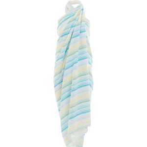 Knit Factory Viva Pareo - Sarong - Stranddoek - Strandlaken - Strandjurk voor Dames - Stola - XL Sjaal - Zomer Must-have - Pacific Blue - 100% Katoen