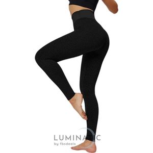 TikTok Legging - Sportlegging Dames - Squat Proof en Fitness Legging - Yoga Legging - High Waist Sport Legging - Anti Cellulite - Shapewear Dames - Push Up - Butt Lifter - Sportkleding Dames | Luminatic® | Black | XS