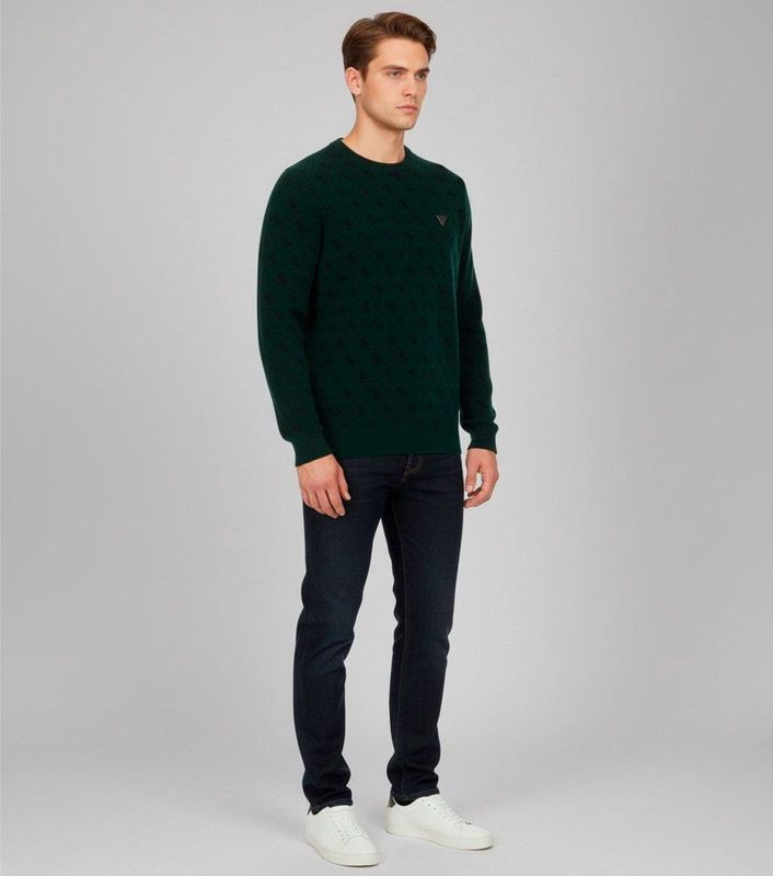 Guess - Gebreide Trui - Groen - Alpine Green (Allover 4G)