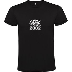 Zwart T-Shirt met “Original Sinds 2002 “ Afbeelding Wit Size XL