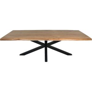 Rechthoekige tafel Soho luxe - 260x100x76 - Naturel/zwart - Acacia/metaal