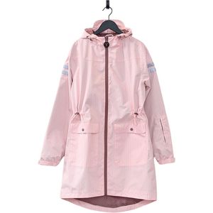 Ducksday - regenparka voor dames -halflang - reflectoren - regenjas - waterdicht - ademend - roze - maat Medium