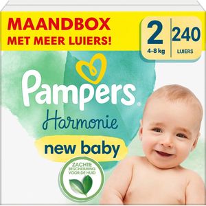 Pampers Harmonie Luiers - Maat 2 (4-8kg) - 240 Luiers - Maandbox