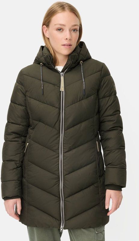 camel active - Gewatteerde Jas - Bosgroen - Met Afneembare Capuchon