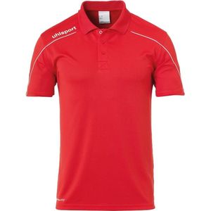 Uhlsport Stream 22 Polo Kinderen - Rood / Wit | Maat: 140