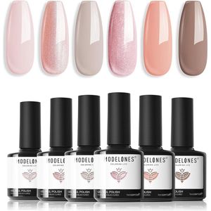 6 Kleuren Roze UV/LED Gellak Set voor Nagelkunst en Manicure