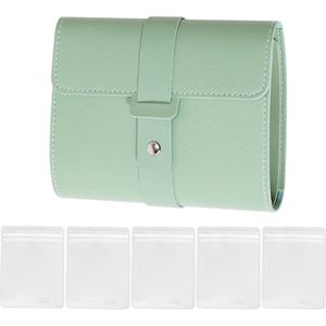 Groen Oorbelopbergboek - Draagbare Opbergtas voor Sieraden - Transparante Zakjes - Multifunctionele Reistas Einheitsgröße Cortex Nee. .