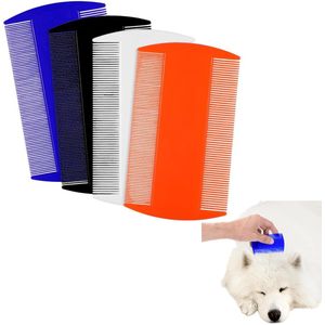 4-delige dubbelzijdige kam met fijne tanden - Luizenkam - Voor het verwijderen van roos en hoofdluis - Geschikt voor volwassenen, kinderen en huisdieren om hoofdluis, eitjes en vlooien te verwijderen (meerkleurig)