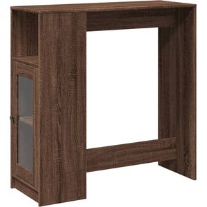 vidaXL Bartafel met rekken - Bruin Eiken - 101x40x103,5 cm Bartafel - Houten Bartafel - Keukenbar - Loungehoek - Opslagkast