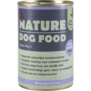 Nature Dog Food Monoproteïne 60% Eend met spinazie, groenlipmossel en brandnetel, Super premium blik a 400 gram