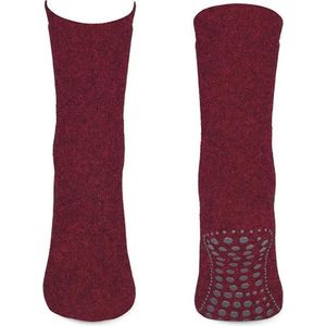 Badstof anti-slip sokken rood melange 31/34