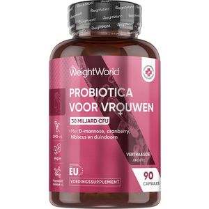 WeightWorld - Probiotica voor Vrouwen - 90 Vegan Capsules - 5 Bacteriestammen - 30 Miljard KVE