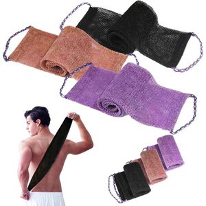 3-pack Afrikaanse netspons, nylon Afrikaanse netspons, exfoliërende rugscrubber met handkoord, exfoliërende spons voor de douche, 31,5 inch herbruikbare douchespons voor mannen en vrouwen