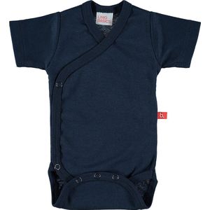 Romper overslag korte mouw biologisch katoen donkerblauw 50