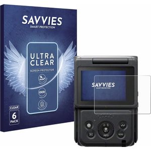 Savvies - Screenprotector voor Canon PowerShot V10 Vlog Camera - Folie Beschermfolie transparant (6 Stuks)