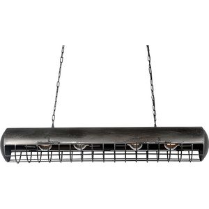 By Mooss - Hanglamp Industrieel zwart metaal 115cm met 4 lichtpunten