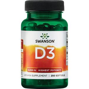 Swanson - Vitamine D3 5000 IE - 250 Softgels