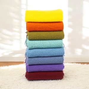 Luxe merinowollen geruite gesp 140x200 bordeaux met franje