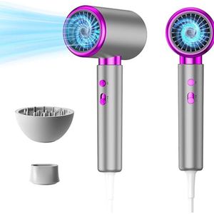 Föhn met Diffuser - Haarfohn - Ionen Technologie - Instelbare Temperatuur en Snelheid - Voor Krullend en Steil Haar