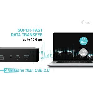 i-tec CAINTGDUAL4KDOCPDIT laptop dock & poortreplicator Bedraad USB 3.2 Gen 1 (3.1 Gen 1) Type-C Zwart