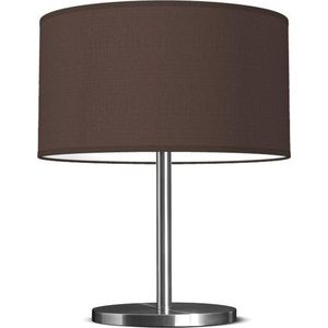 Home Sweet Home tafellamp Bling - tafellamp Mauro inclusief lampenkap - lampenkap 40/40/22cm - tafellamp hoogte 35.6 cm - geschikt voor E27 LED lamp - chocolade