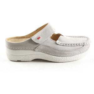 Dames Slippers Wolky 0622711-206 Roll Slipper Licht Grijs - Maat 39