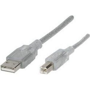 Renkforce USB-kabel USB 2.0 USB-A stekker, USB-B stekker 3.00 m Doorzichtig