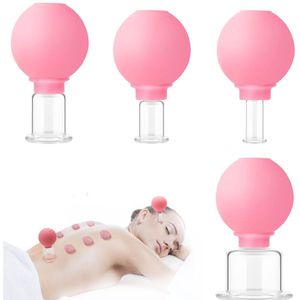 Cupping Set - Roze - 4-Delige - Glas - Vacuüm Massage Therapie - Anti Cellulite