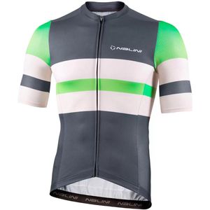 Nalini - Heren - Fietsshirt - Korte mouwen - Wielrenshirt - Zomer - LINEAR JERSEY - PRISTINE/GRAY IRON MAN - M