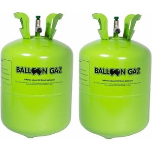 Helium gas tankjes voor 100 ballonnen - 2x heliumtank - Ballonnen vullen