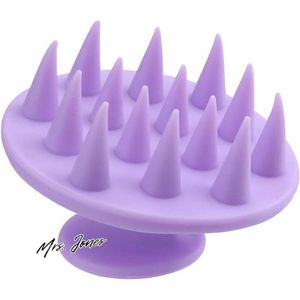 Mrs. Jones 1 stuk siliconen shampoo hoofdhuid haarmassageapparaat-borstelkop lichaam-hoofdhuid massage kam haarwaskam douche bad spa massage borstel paars nuttig en praktisch .